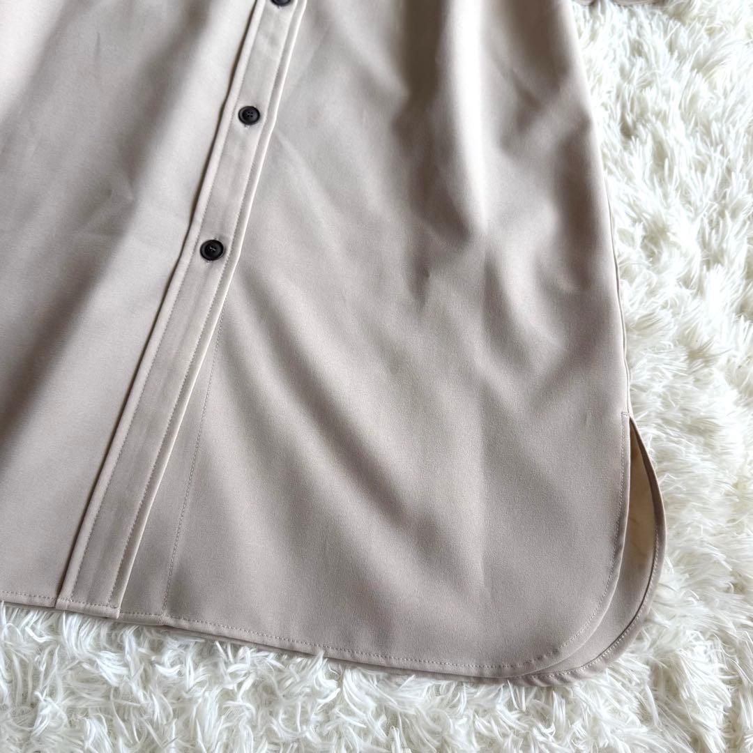 【新品タグ付き】SOÉJU ソフトオックスシャツワンピース ベージュ S