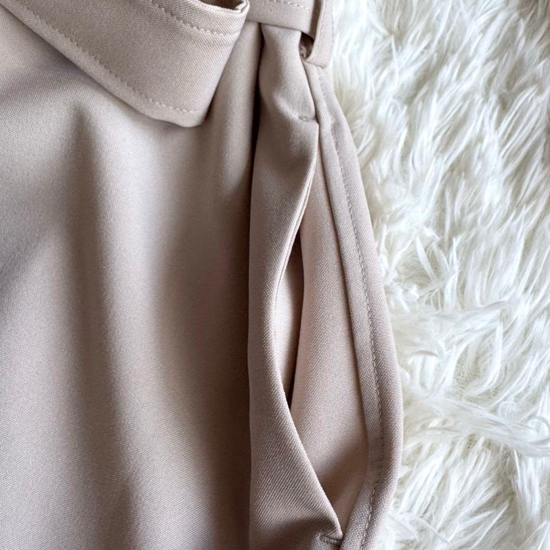 【新品タグ付き】SOÉJU ソフトオックスシャツワンピース ベージュ S