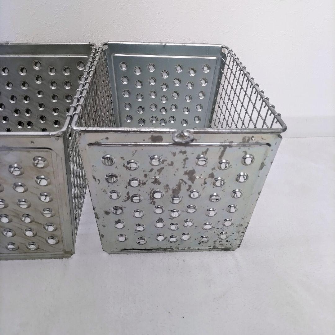 VINTAGE \"LYON\" L BASKET　ステンレスバスケット