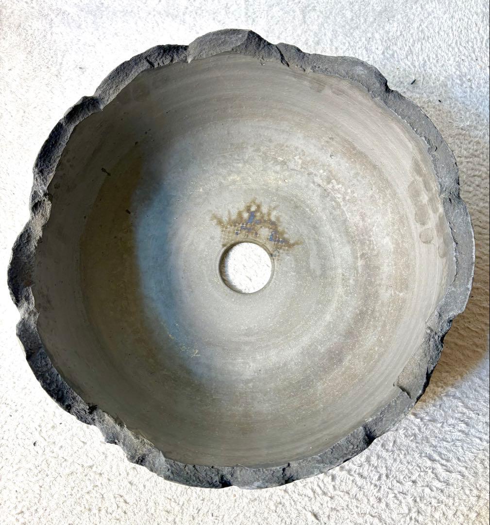 三洲　みやび鉢　大鉢　縁欠け　浅鉢