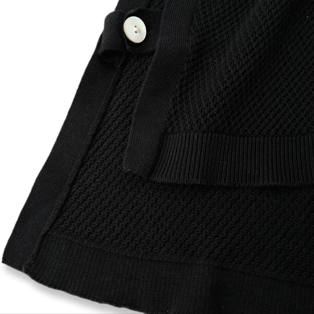 ■美品 utiliteマーセライズ加工コットンニット 透かし編みベスト