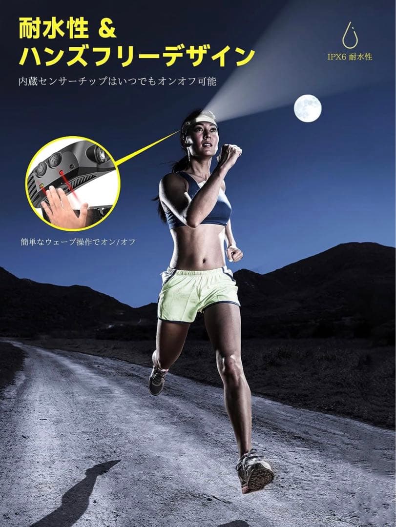 LED ヘッドライト, 【2023年最新款・PSE认证・白光】 USB充電可能