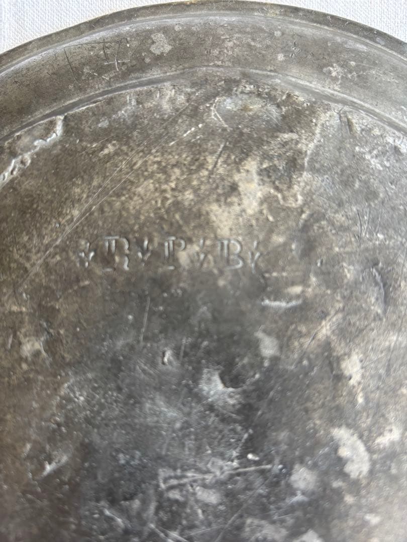 フランスアンティーク18世紀ピューター　プレート　エタン　皿