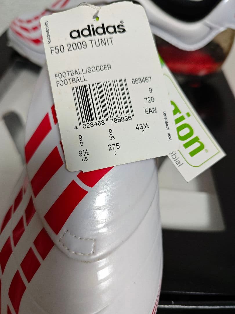 adidas F50 TUNITサッカーシューズ ホワイト/レッド 27.5cm