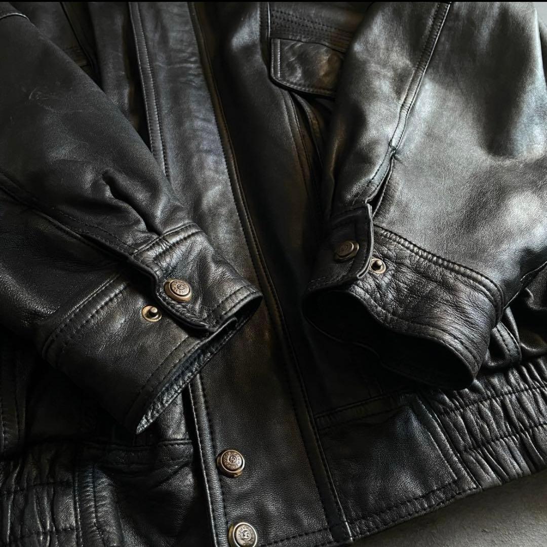 type A-2“classic“XL“本革“黒“bomber jacket