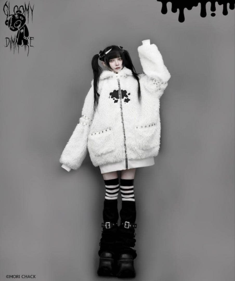 GLOOMY×DimMoire グルーミー ボアパーカー【White】