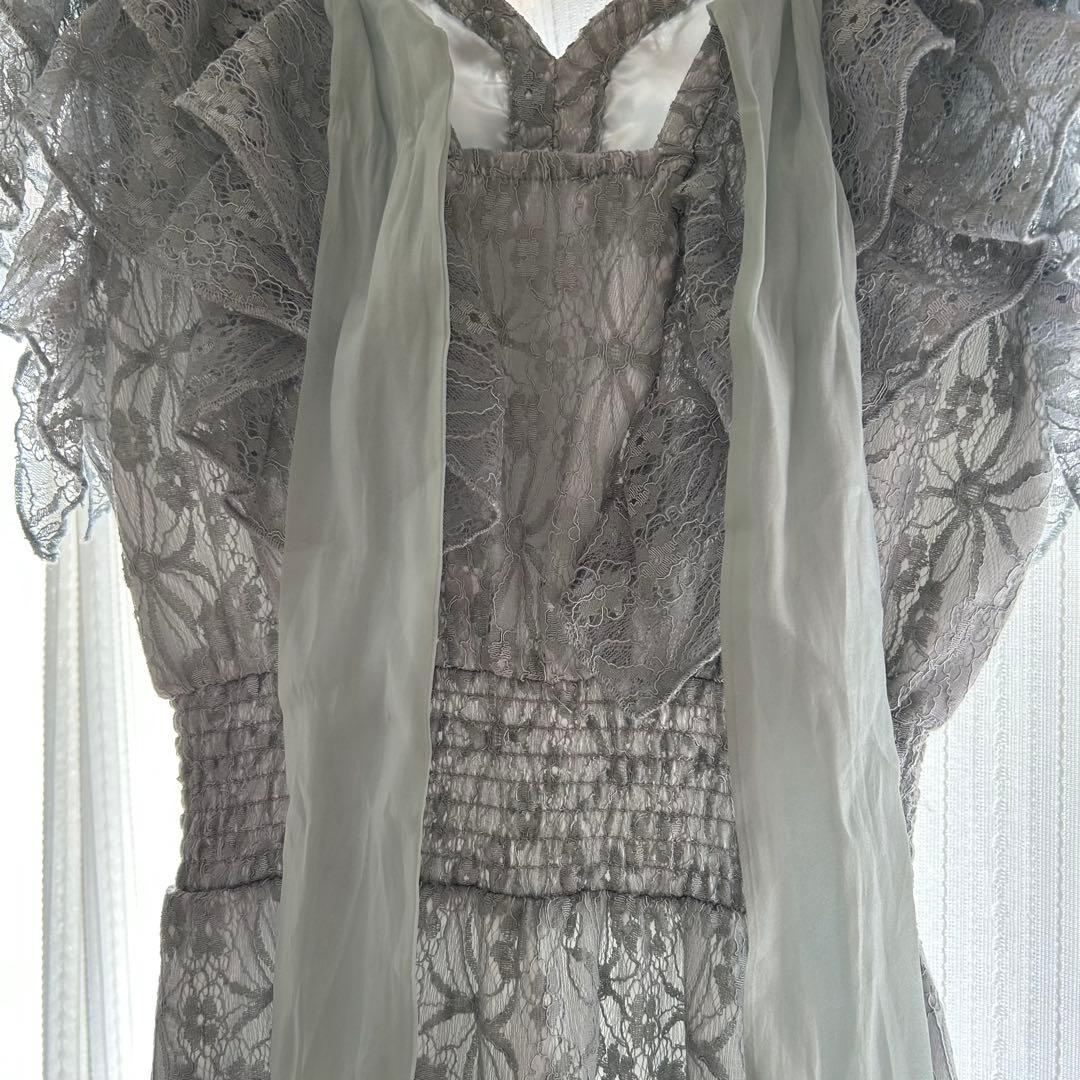 dazzlin バックリボンレースノースリワンピース　グリーン　S