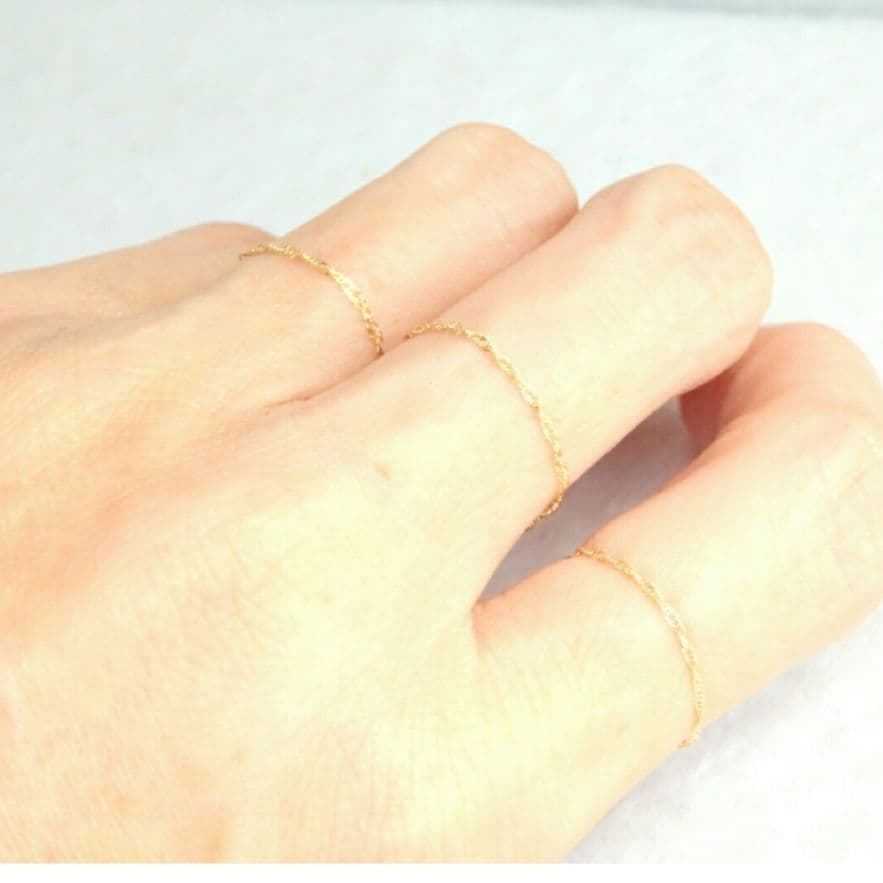 かか　k18リング　チェーンリング　スクリューチェーン　つけっぱなし