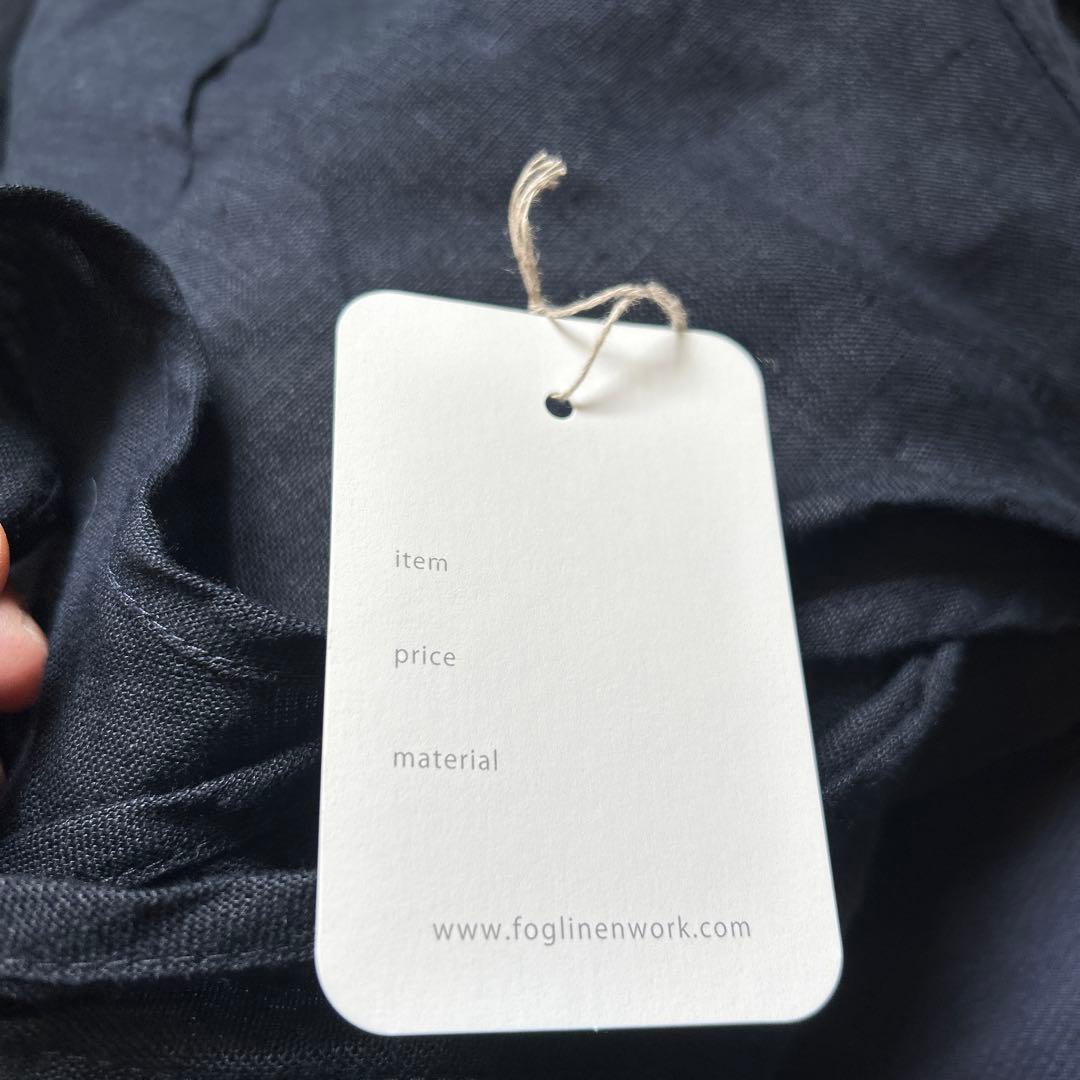 fog リネン エプロン　紺色