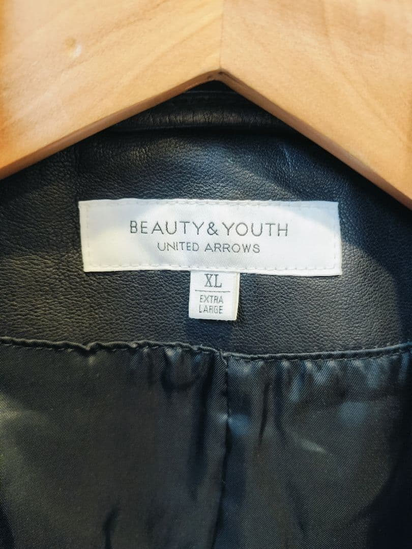 BEAUTY&YOUTH 羊革 レザーライダースジャケット XL ラムレザー