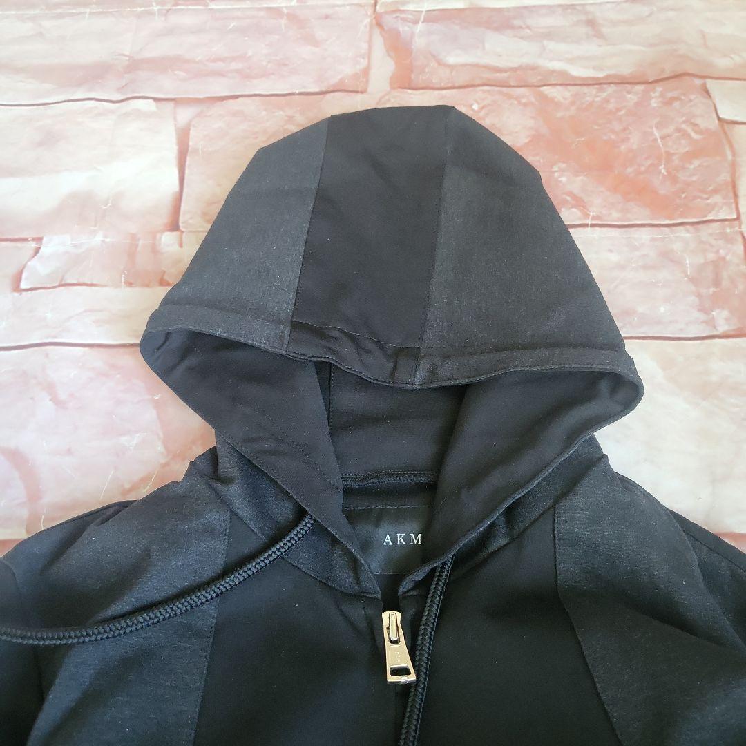 AKM フード付きジャージ上下セット ブラック