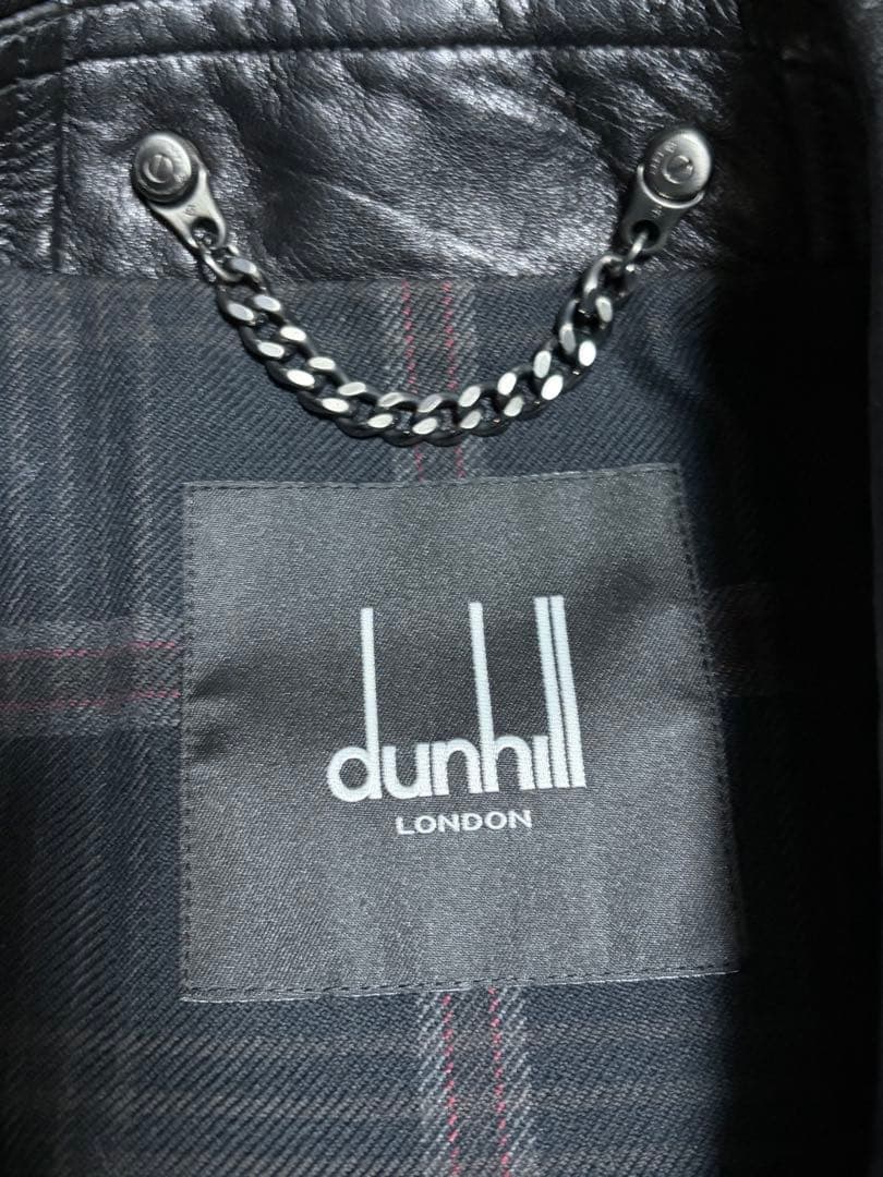 購入60万円ほぼ未使用dunhill レザー ジャケット 羊皮 黒 ダンヒル 革