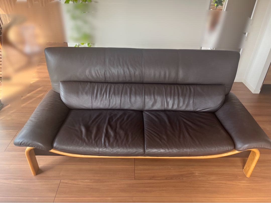 本革✖️合皮✖️木ウッド　アーチが美しいソファ2、2.5、3人掛け