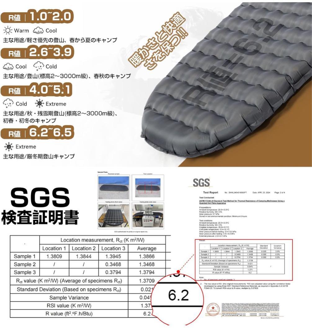 値下げHikenture高R値6.2 エアーマット