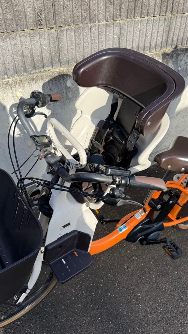 電動アシスト自転車 チャイルドシート2つ付き　ギュット クルーム　オレンジ
