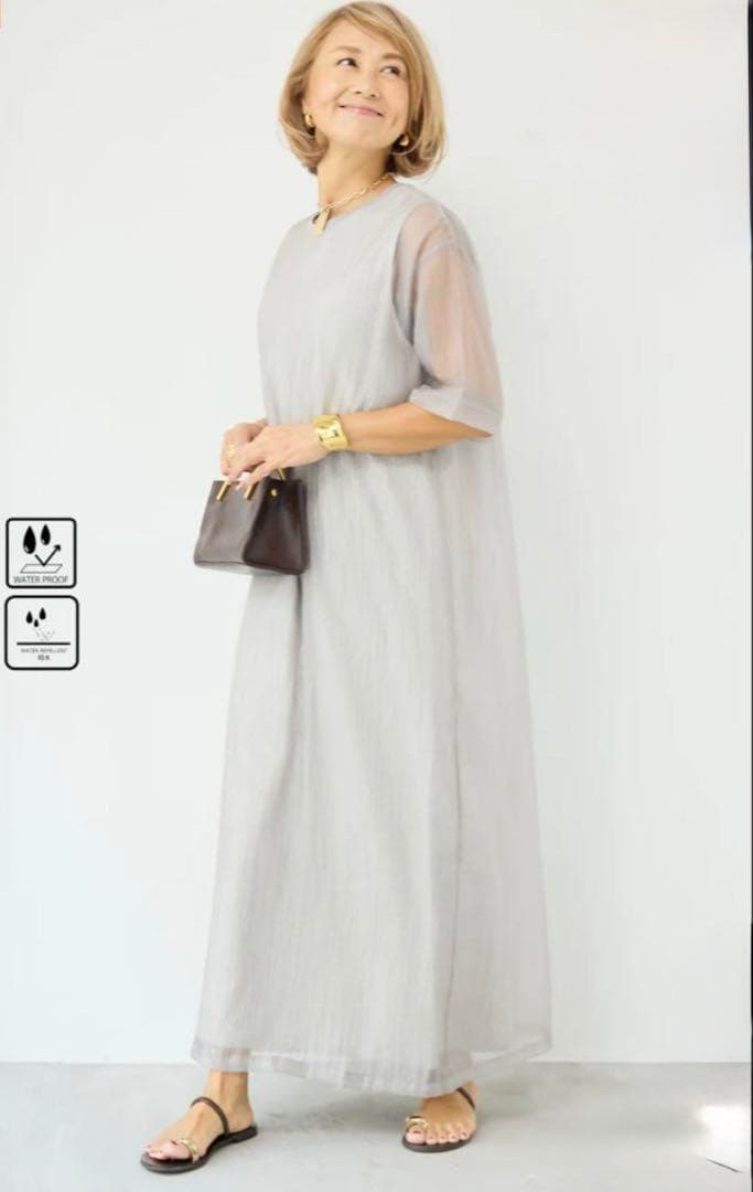 Z*y様 プラスオトハ PLUS OTO.HA シースルーグレー 機能性半袖ワン