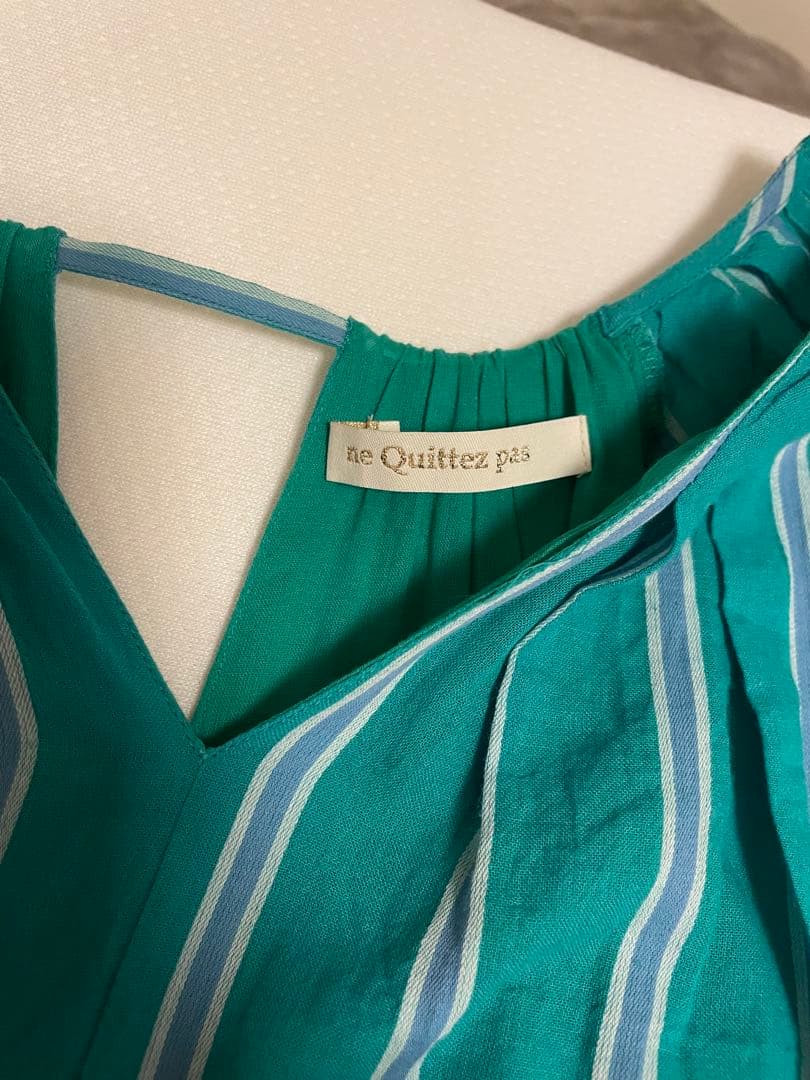 ne Quittez pas 七分袖ストライプワンピース