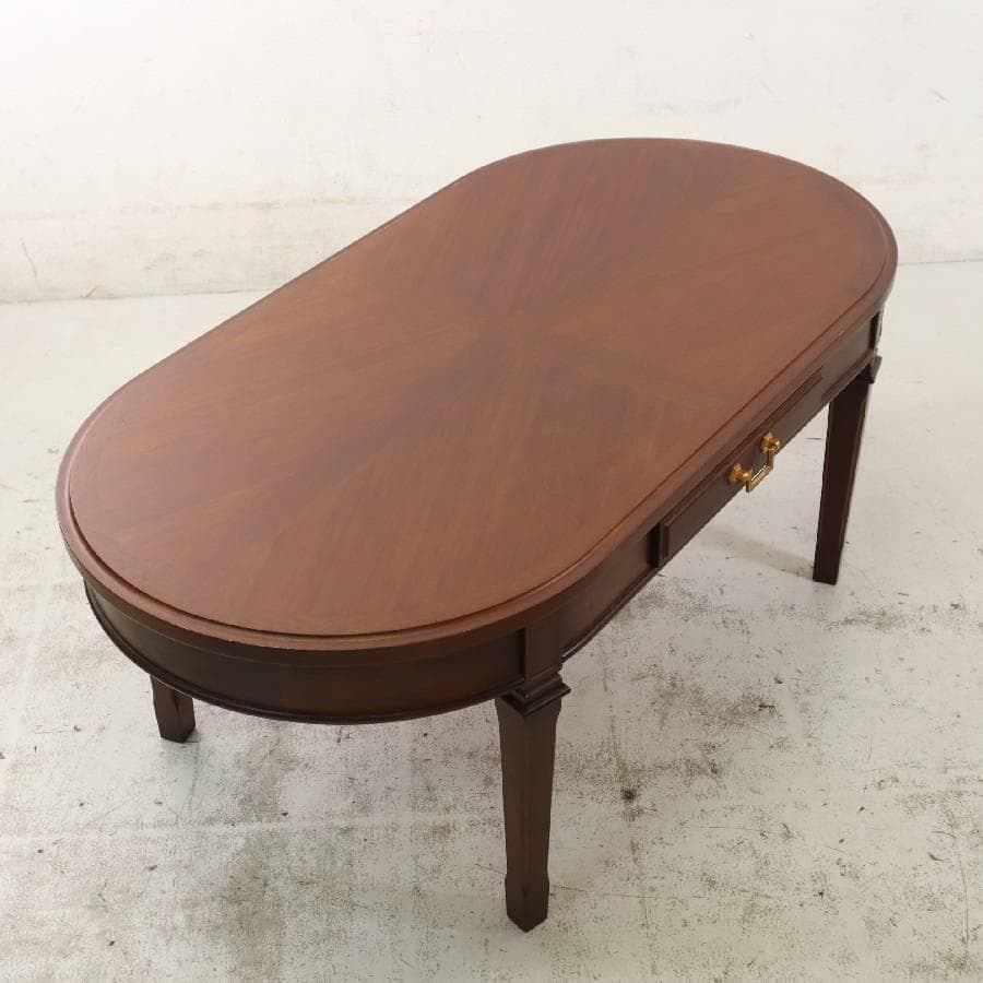 マルニ木工 地中海 センターテーブル112 楕円形 引き出し付き クラシカル