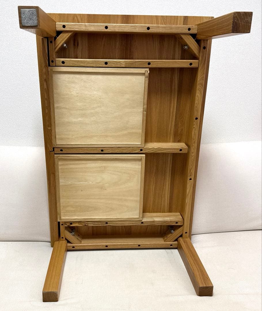 無印良品　良品計画　無垢材ローテーブル　オーク材