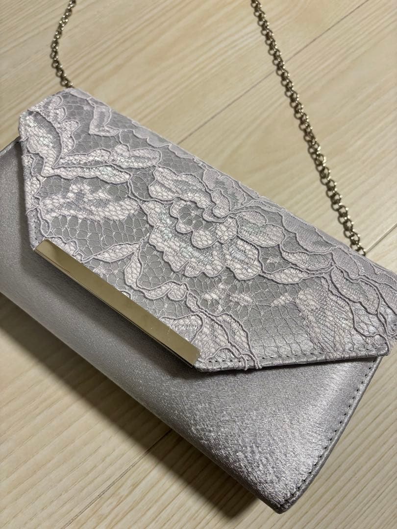 【結婚式】クラッチバッグ パンプスセット シルバー