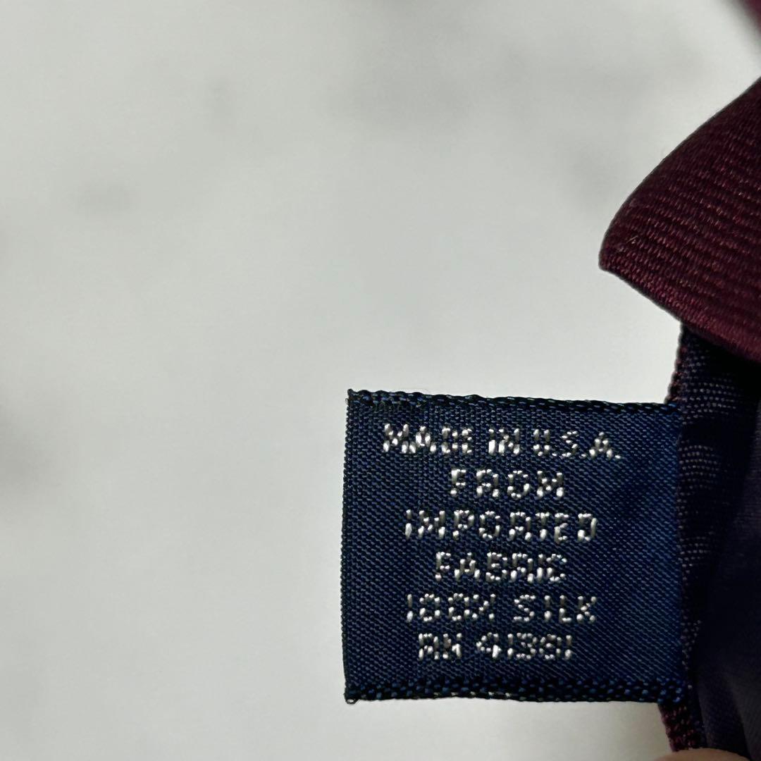 POLO RALPH LAUREN 総柄ネクタイ ボルドー 手縫い オールシルク