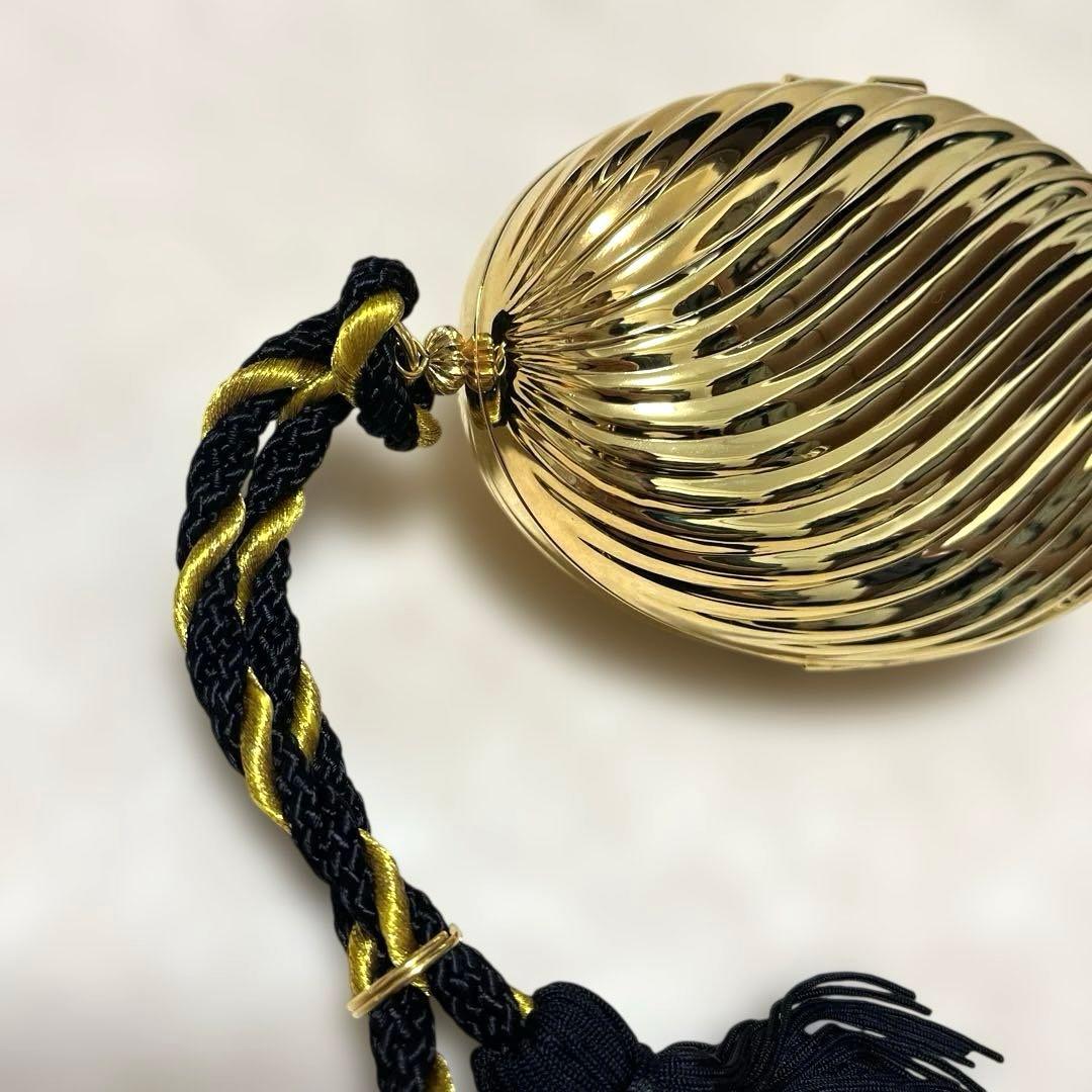 パーティバッグ メタル 結婚式 卒業 卵型 だえん ゴールド