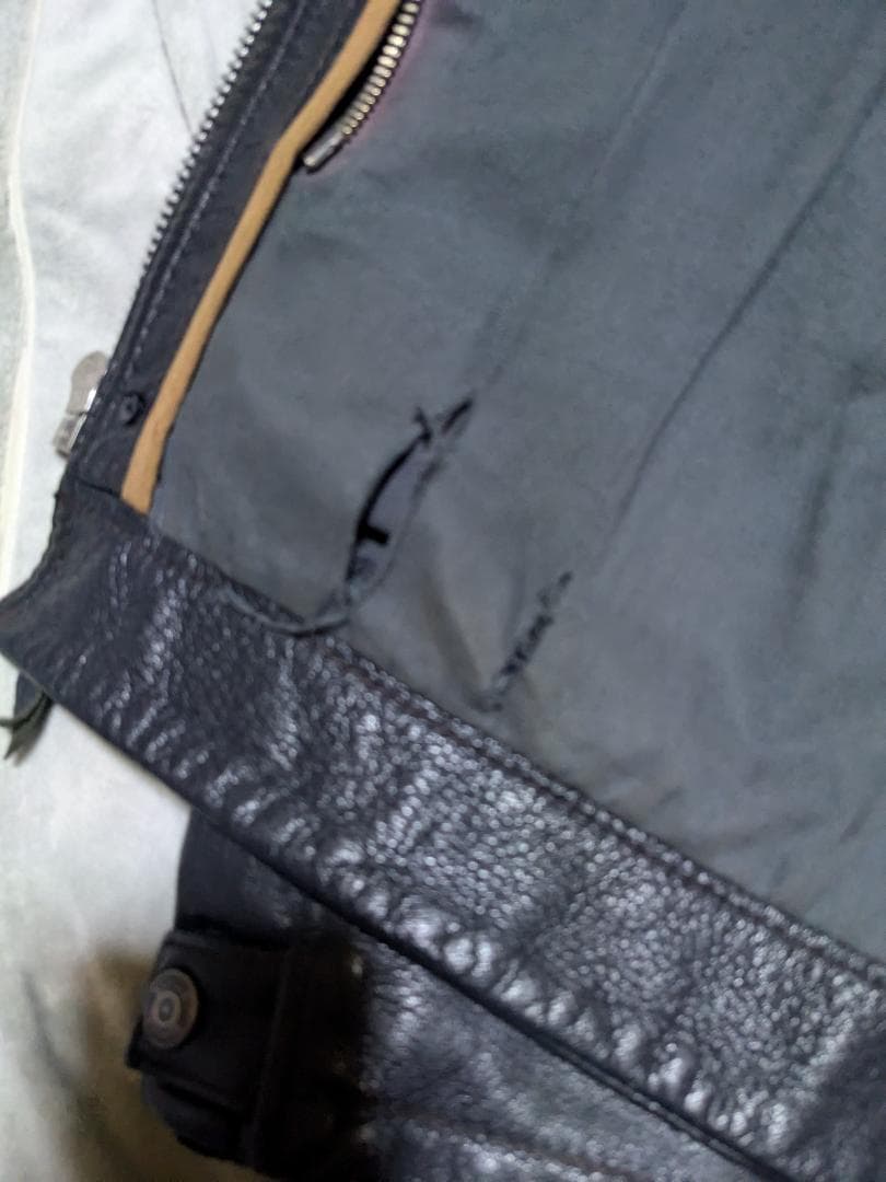 Schott N-1 デッキジャケット ・XL・ブラック　ショット レザー