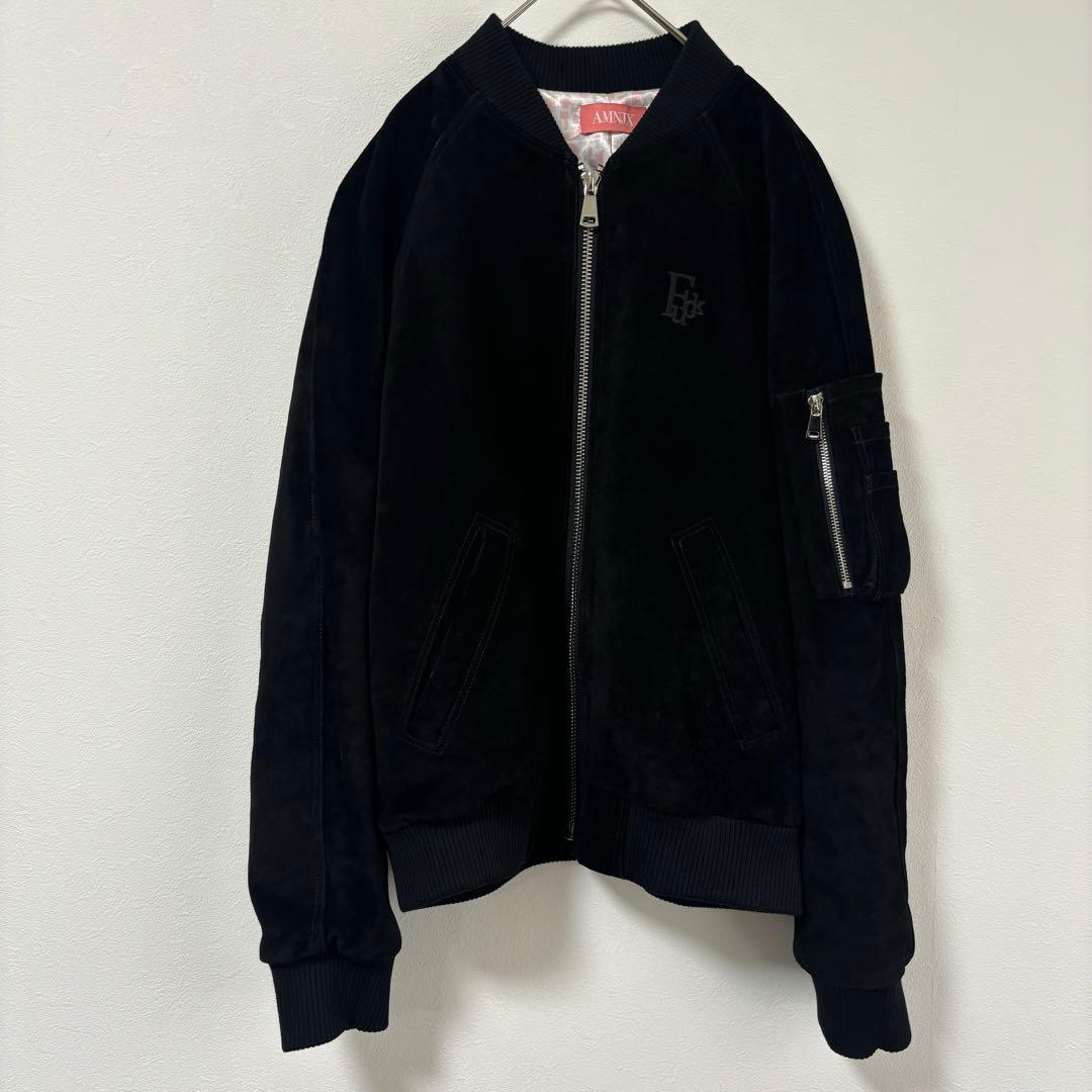 平本蓮着用✨amnjx RIZIN レザージャケット　牛革　MA-1 　L 黒