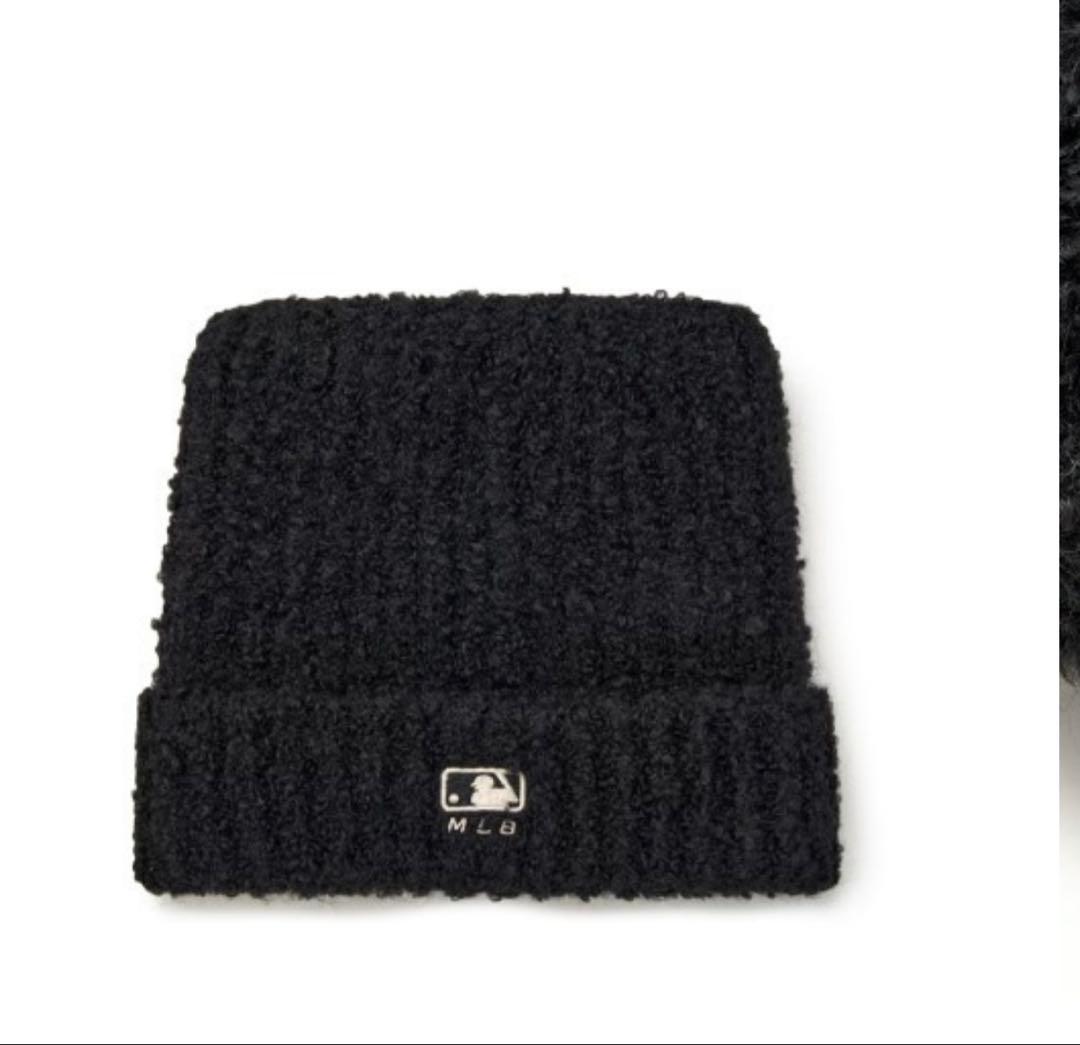 【韓国限定★MLB korea★タグ付き】 猫耳　ニット帽　ブラック　カリナ着用