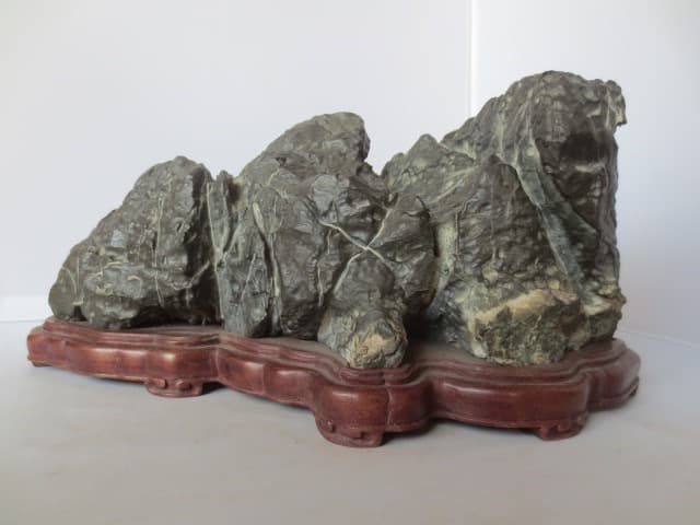 静岳石　島型石　時代石　水石 幅35㎝