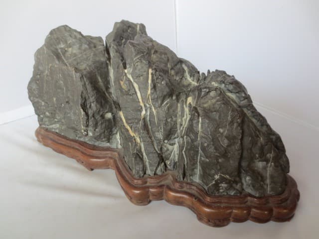 静岳石　島型石　時代石　水石 幅35㎝