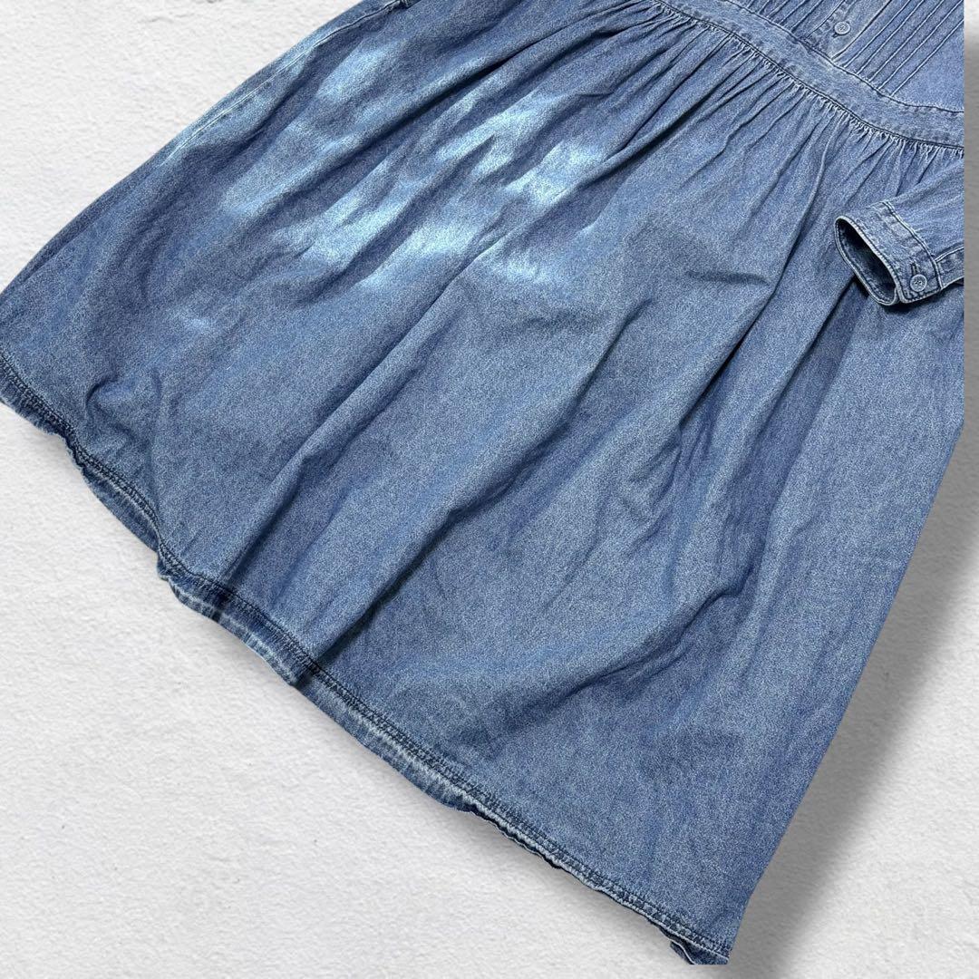 soulberry はちみつ堂 デニムワンピース ピンタック ギャザー L