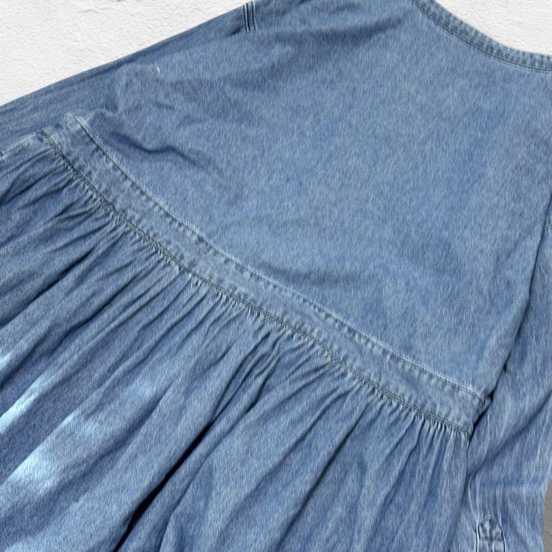 soulberry はちみつ堂 デニムワンピース ピンタック ギャザー L