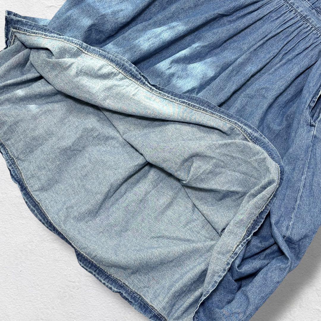 soulberry はちみつ堂 デニムワンピース ピンタック ギャザー L