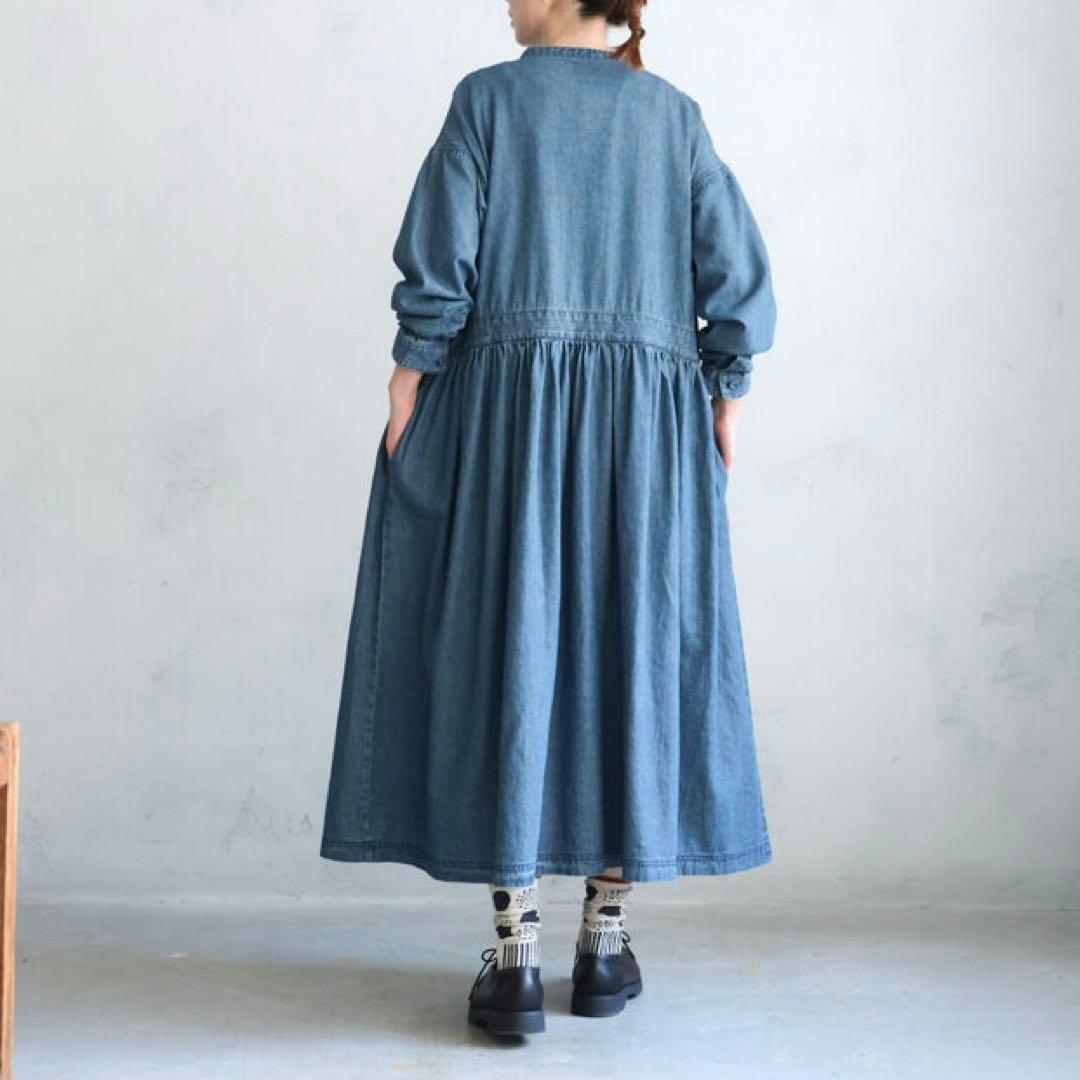 soulberry はちみつ堂 デニムワンピース ピンタック ギャザー L