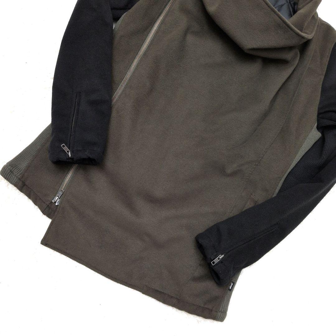 【XL相当 美品】グラム　ミストジャケット　アシンメトリー　ドレープコート　黒