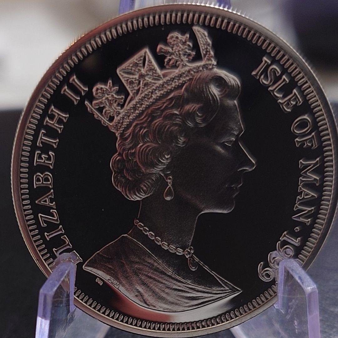 1999年 マン島銀貨 1クラウン アメリカ南北戦争記念銀貨 SV925 大型