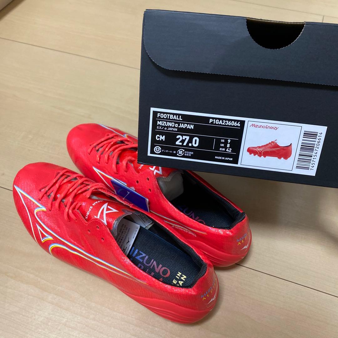 ★新品未使用・送料無料 ミズノ アルファ ジャパン 27cm レッド★