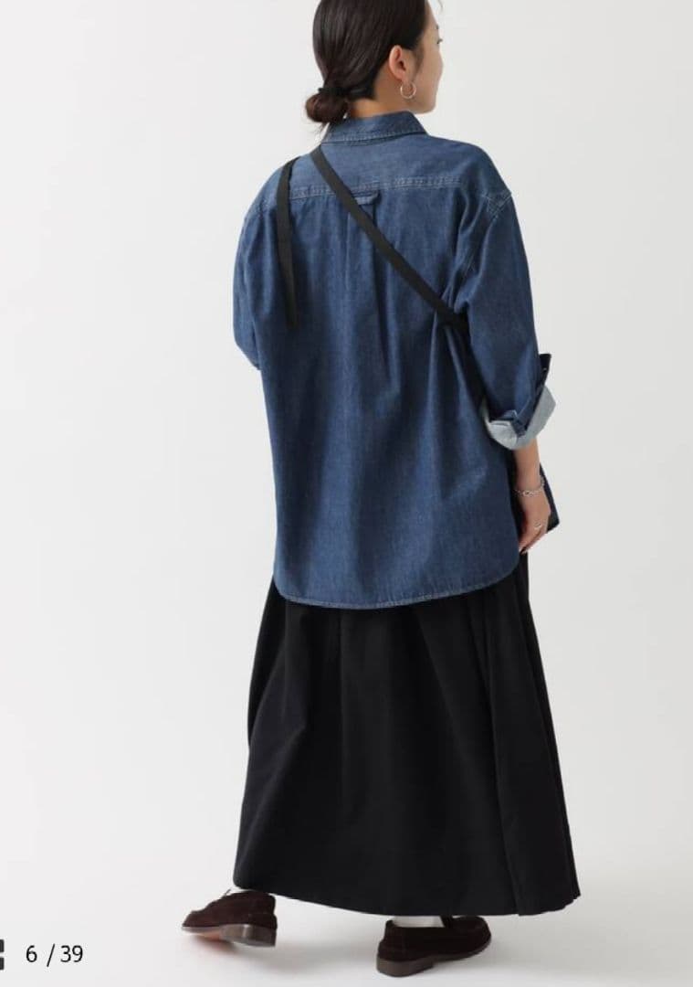 ジャーナルスタンダードレリューム　9oz C/Rデニムワークシャツ　ブルー