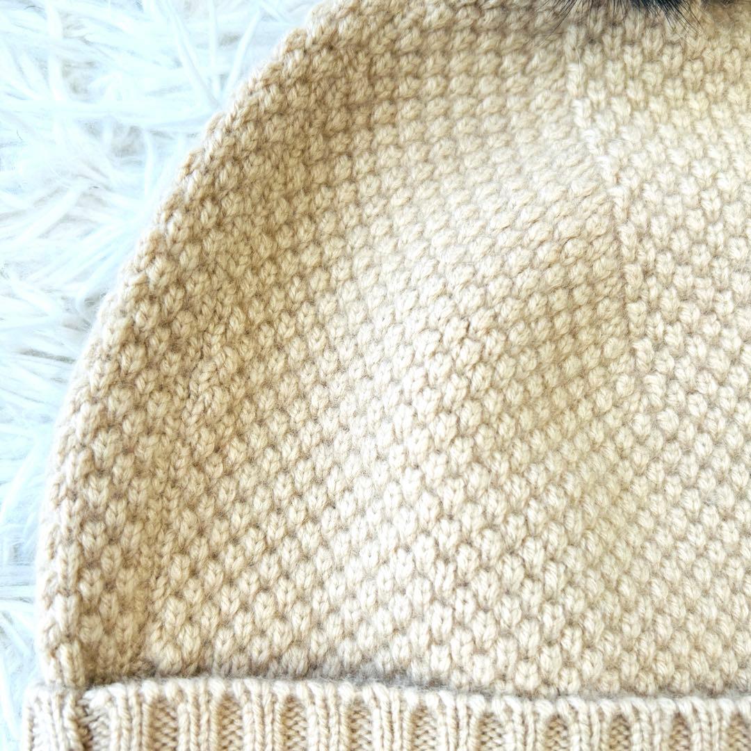 Loro Piana×BURBERRY ニット帽 カシミヤ×ブルーフォックス