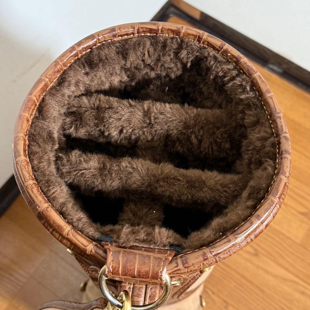 【美品】　伊太利屋　クロコ型押し　キャディバッグ　日本製