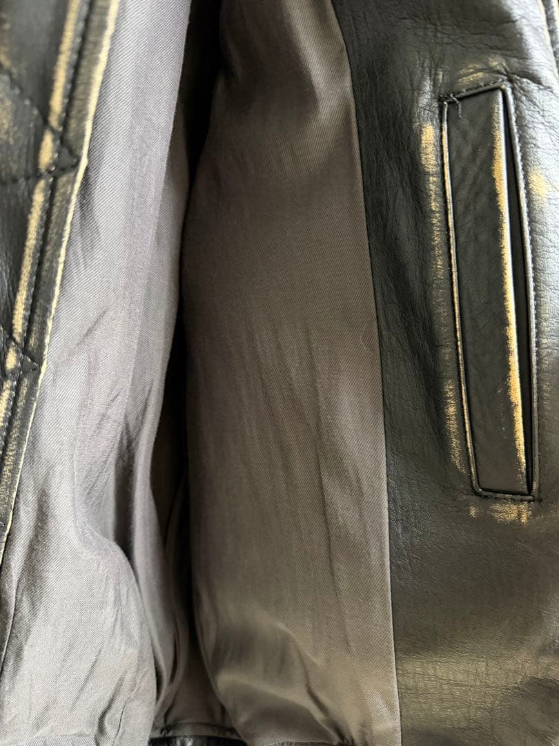 ジャケット・アウター NVRFRGT DISTRESSED LEATHER BOMBER JACKET