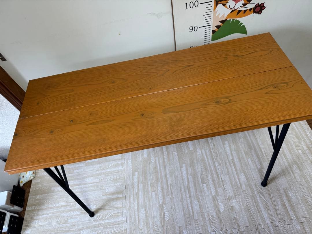 木目調折りたたみダイニングテーブル