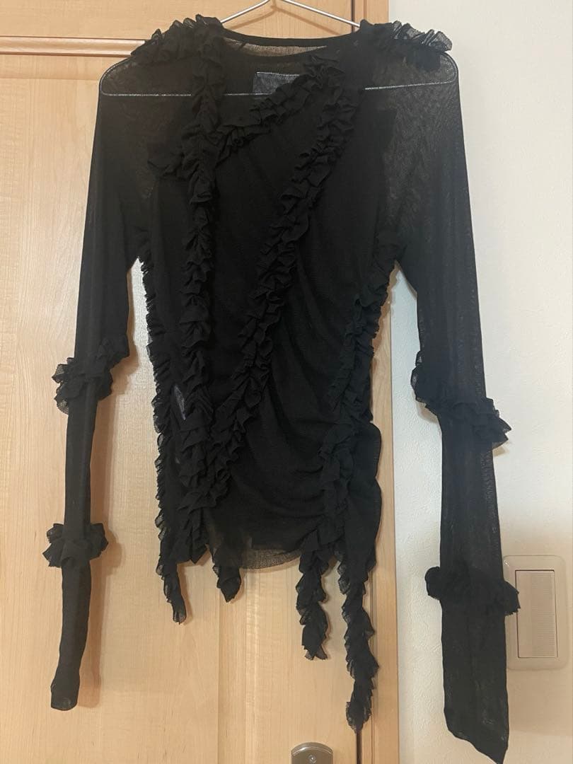 【新品未使用】MM6 Maison Margiela シースルーブラックトップス