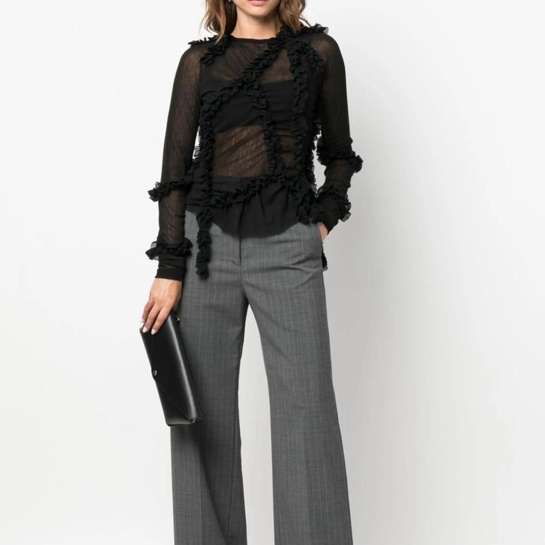 【新品未使用】MM6 Maison Margiela シースルーブラックトップス