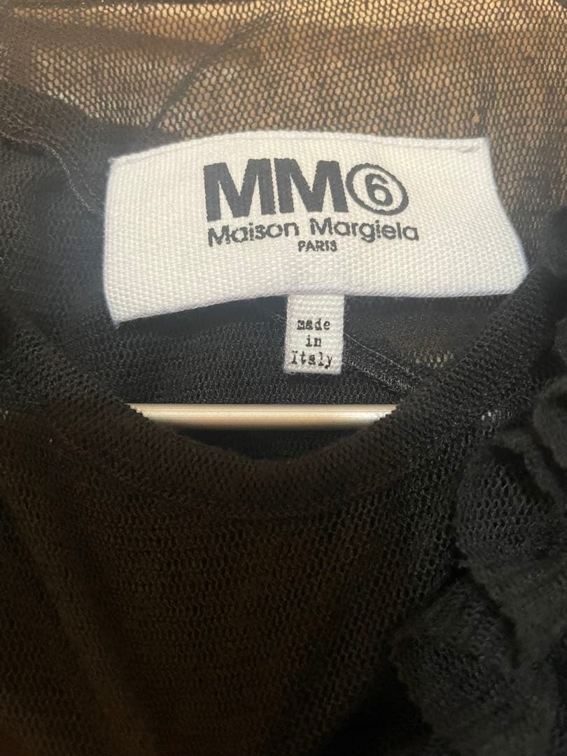 【新品未使用】MM6 Maison Margiela シースルーブラックトップス