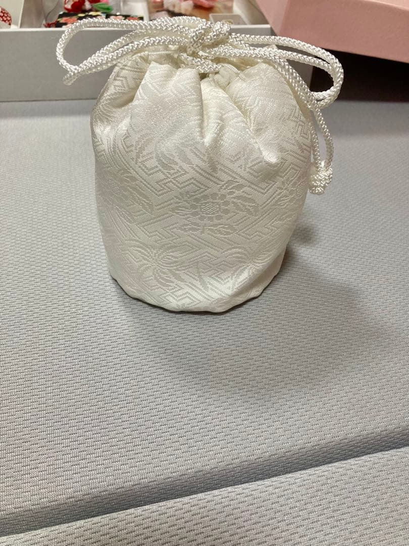 七五三 3歳正絹着物　被布セット　紅一点　花柄