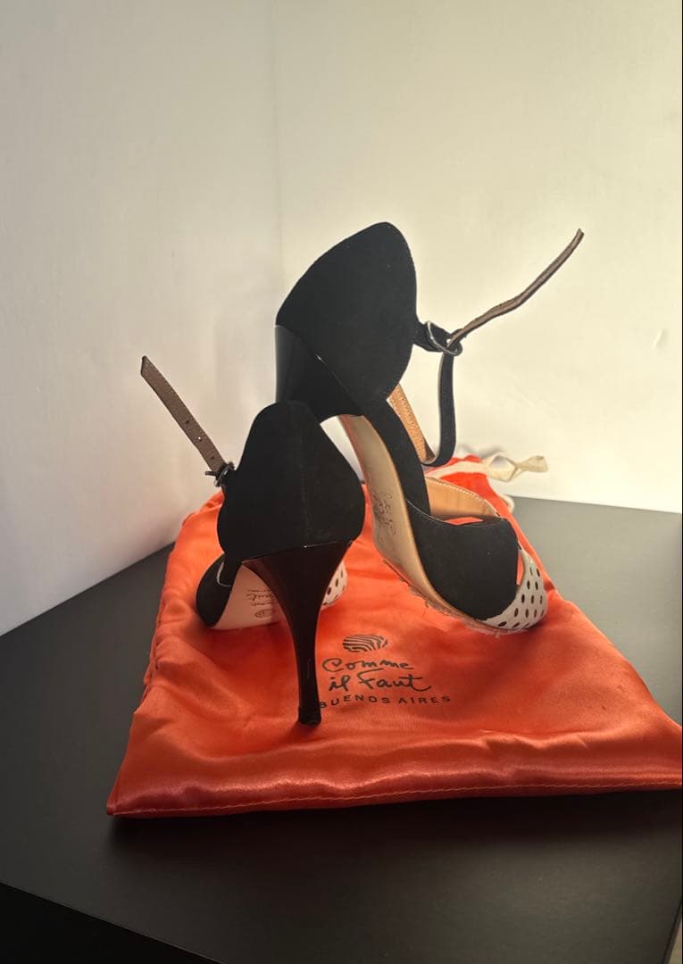 Comme il Faut タンゴシューズ 美品37サイズ 黒/ベージュドット