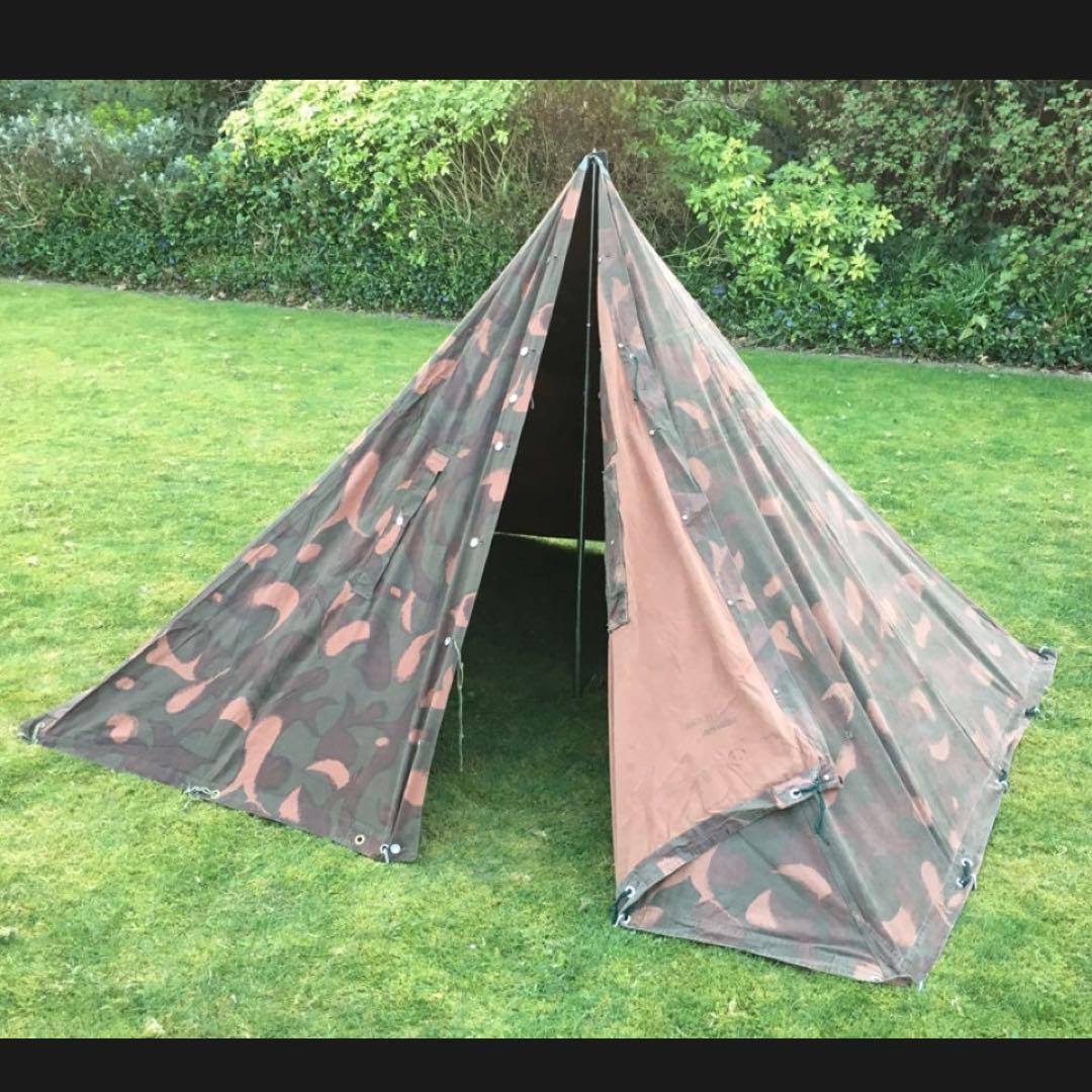 ハンガリー軍幕　２枚　ポール・ペグセット②　 ワンポールテント　ハリケーンカモ