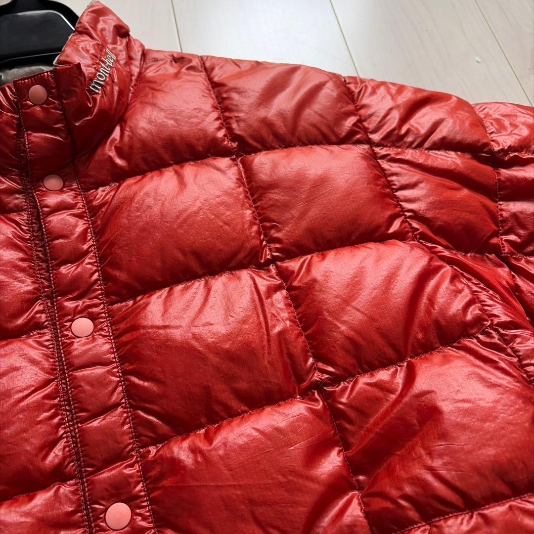 mont-bell モンベル 半袖ダウンベスト ショートスリーブ L 赤